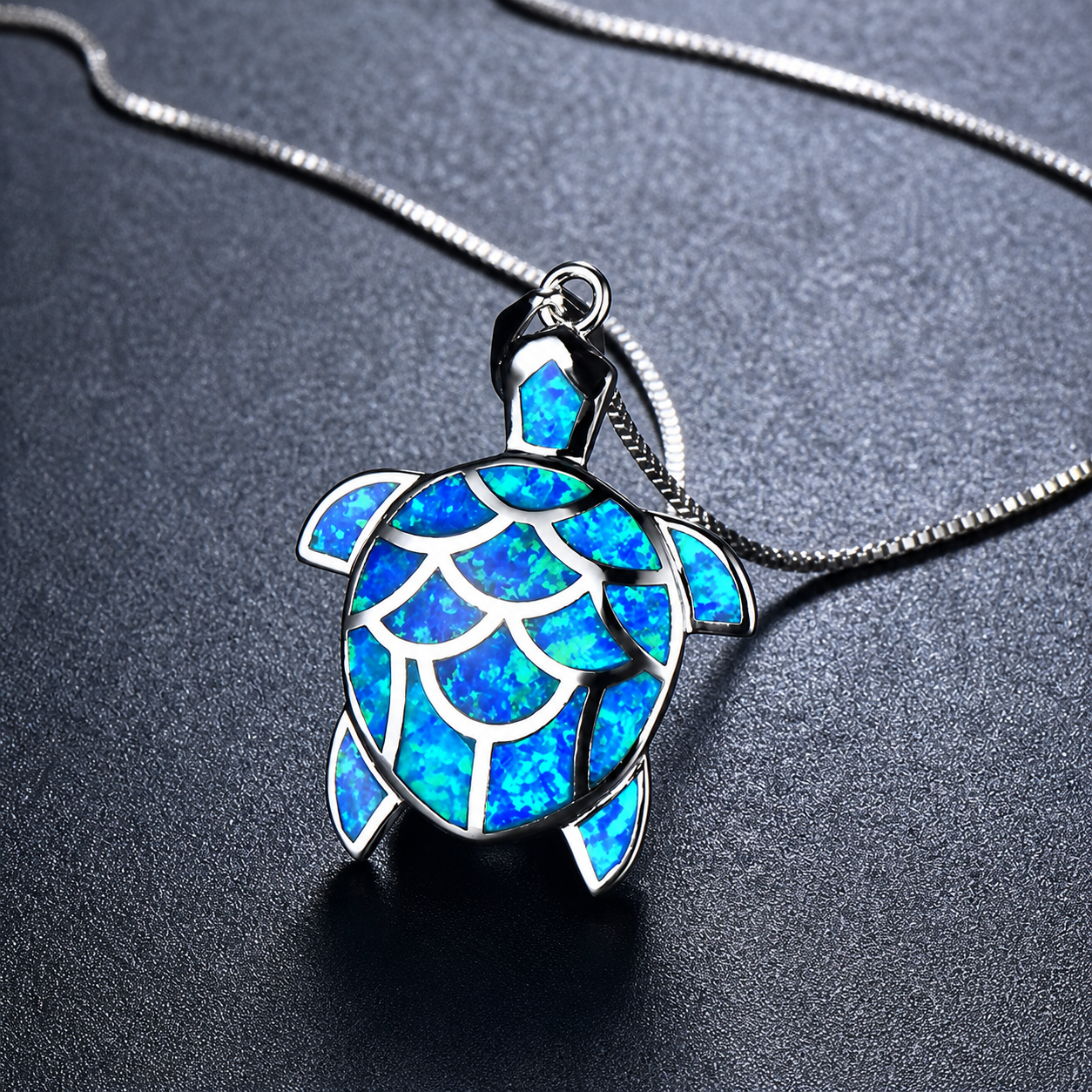 Ocean Opal Necklace - Sea Turtle
