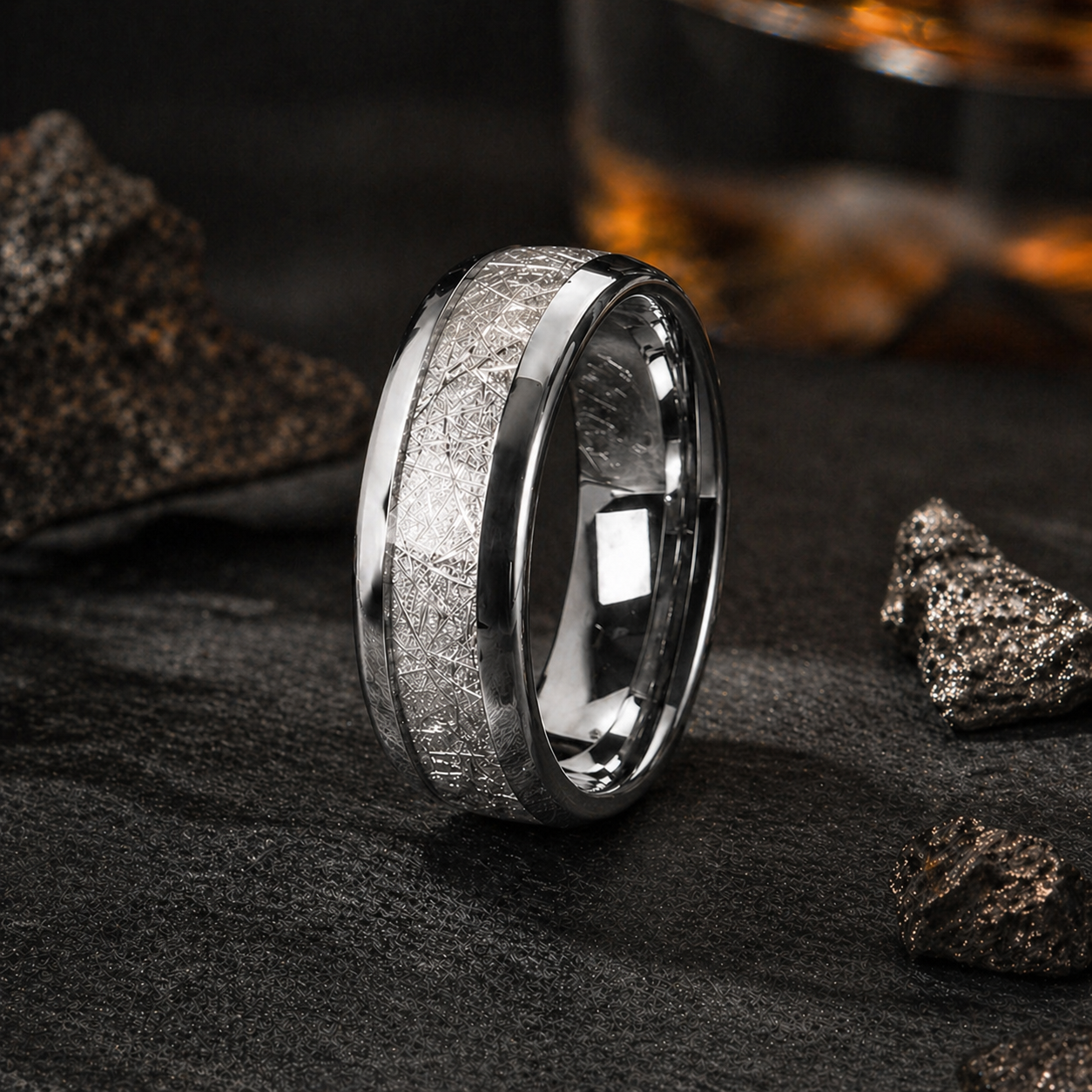 Meteorite Ring - Silver