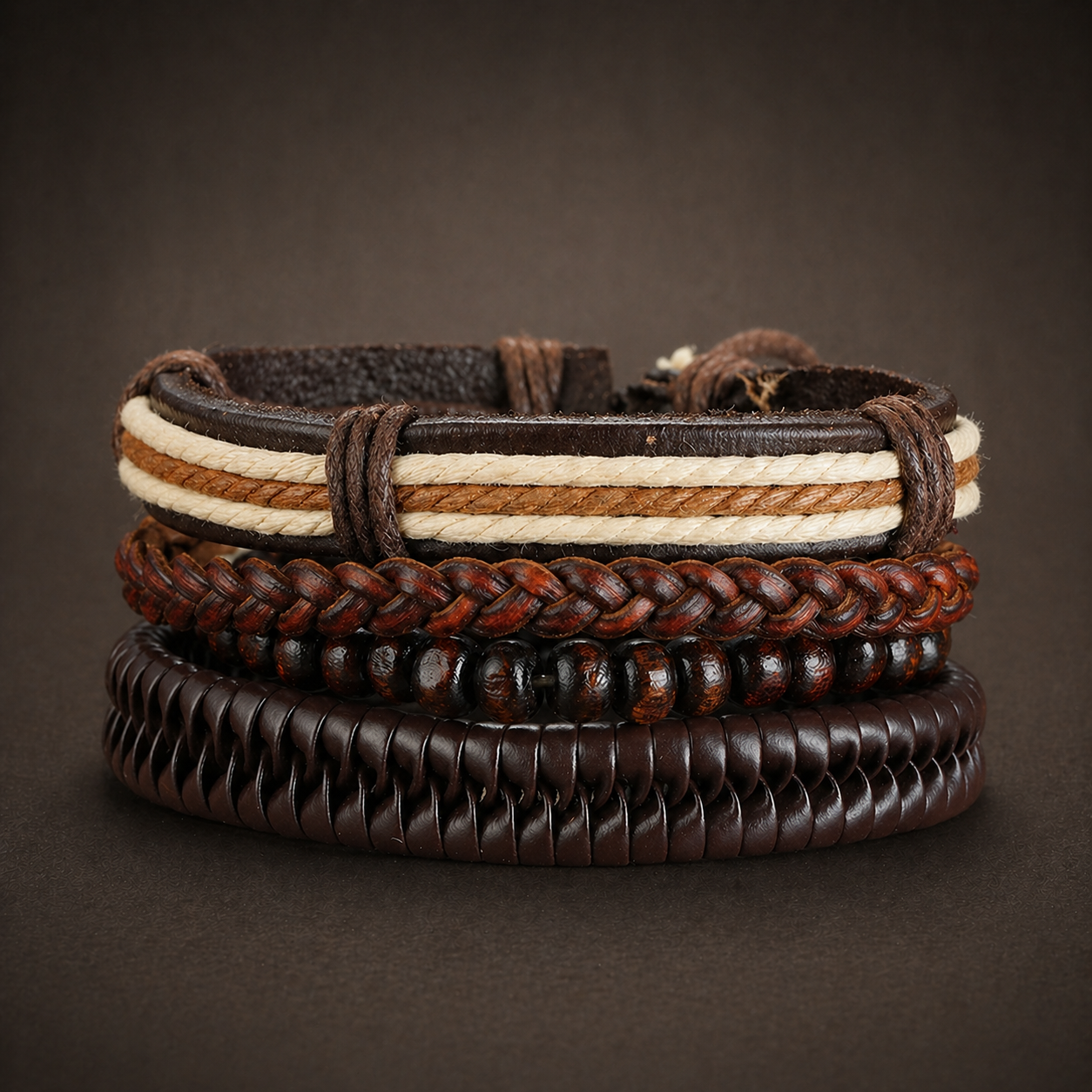 Vintage Bracelet - Brown & White