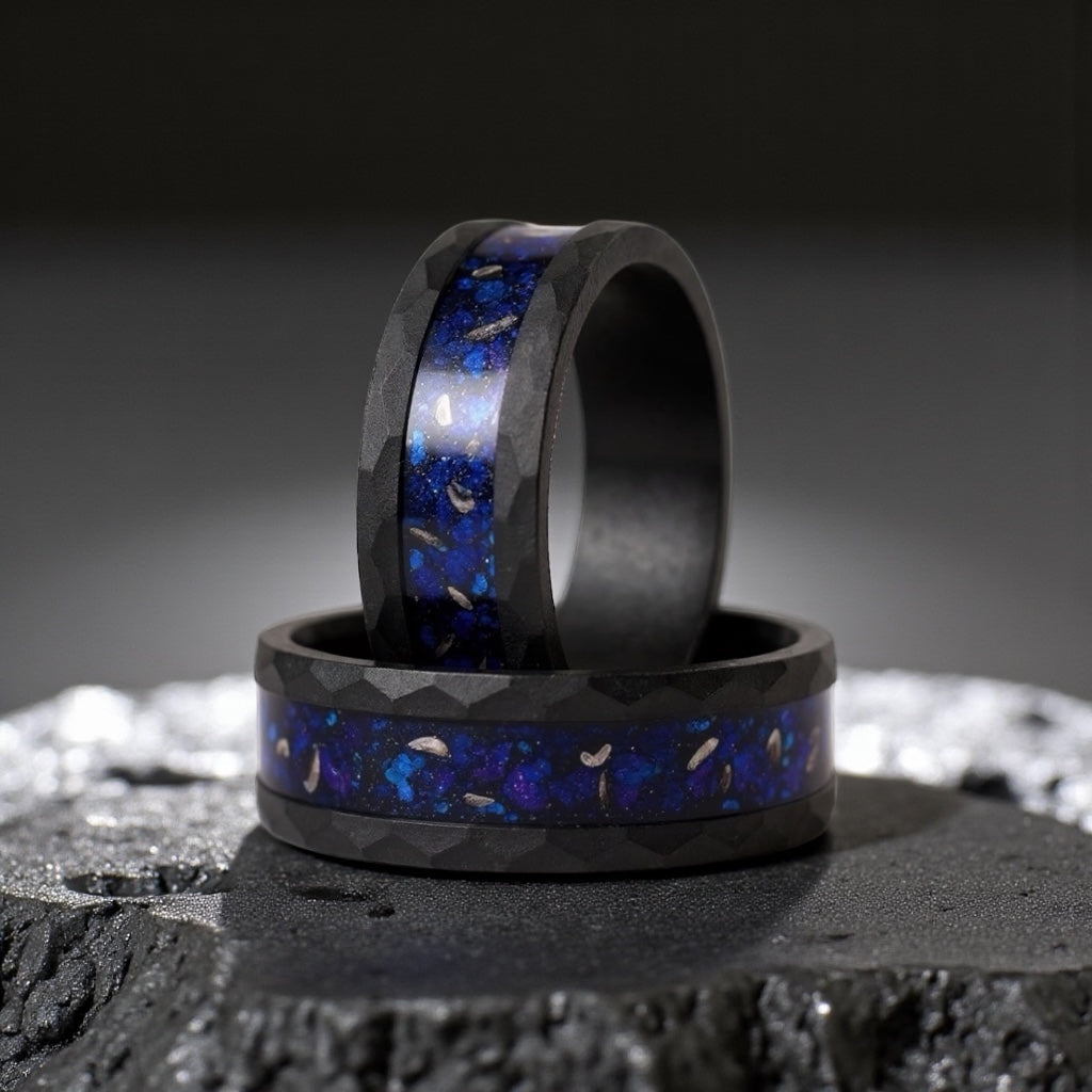 Black Tungsten Galaxy Ring