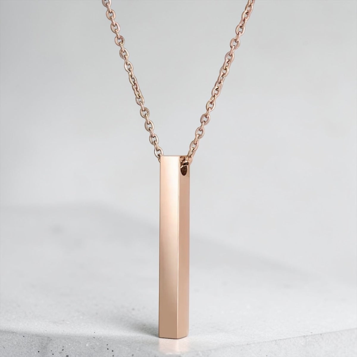 Block Necklace - Rose Gold