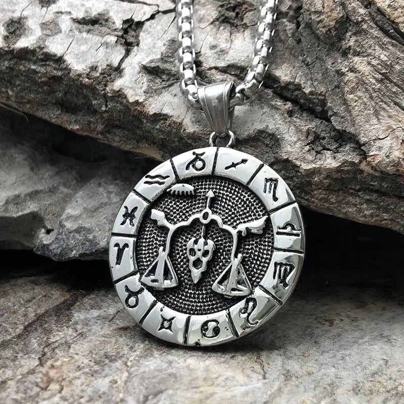 Zodiac Metal Amulet Necklace