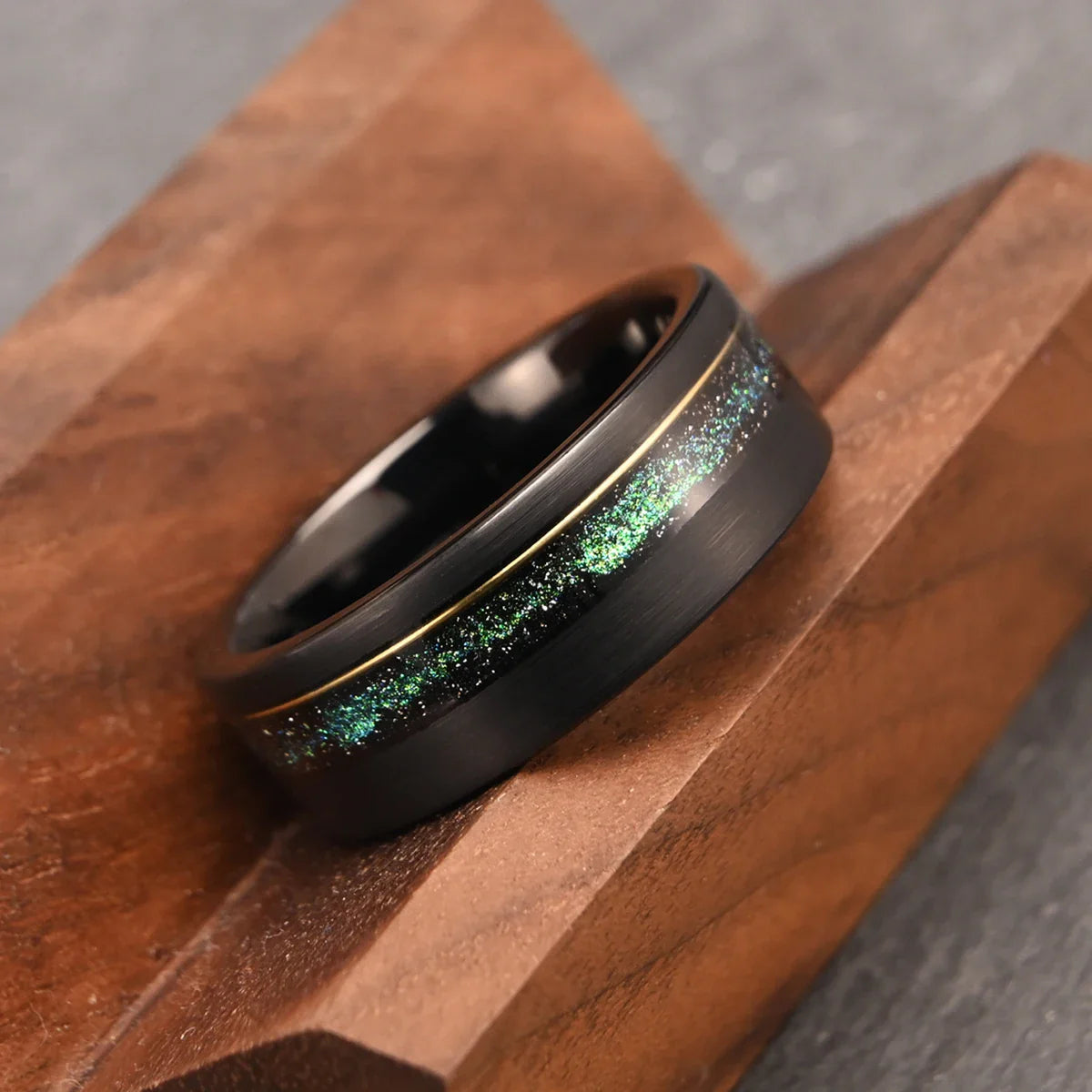 Black Tungsten Starfall Ring