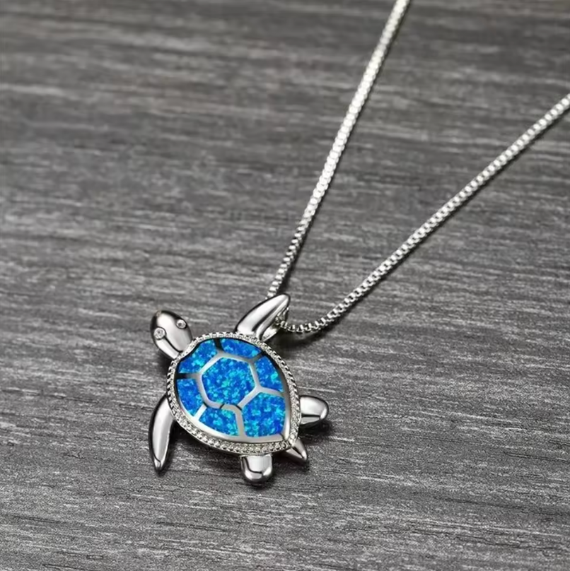 Ocean Opal Necklace - Turtle