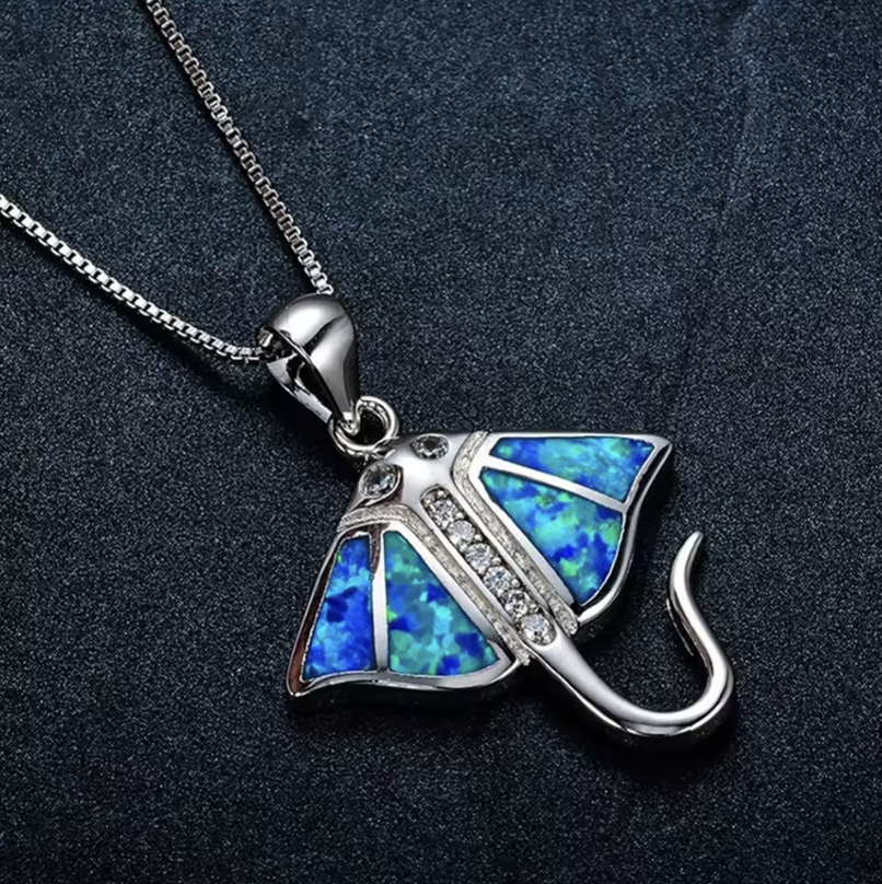 Ocean Opal Necklace - Manta Ray