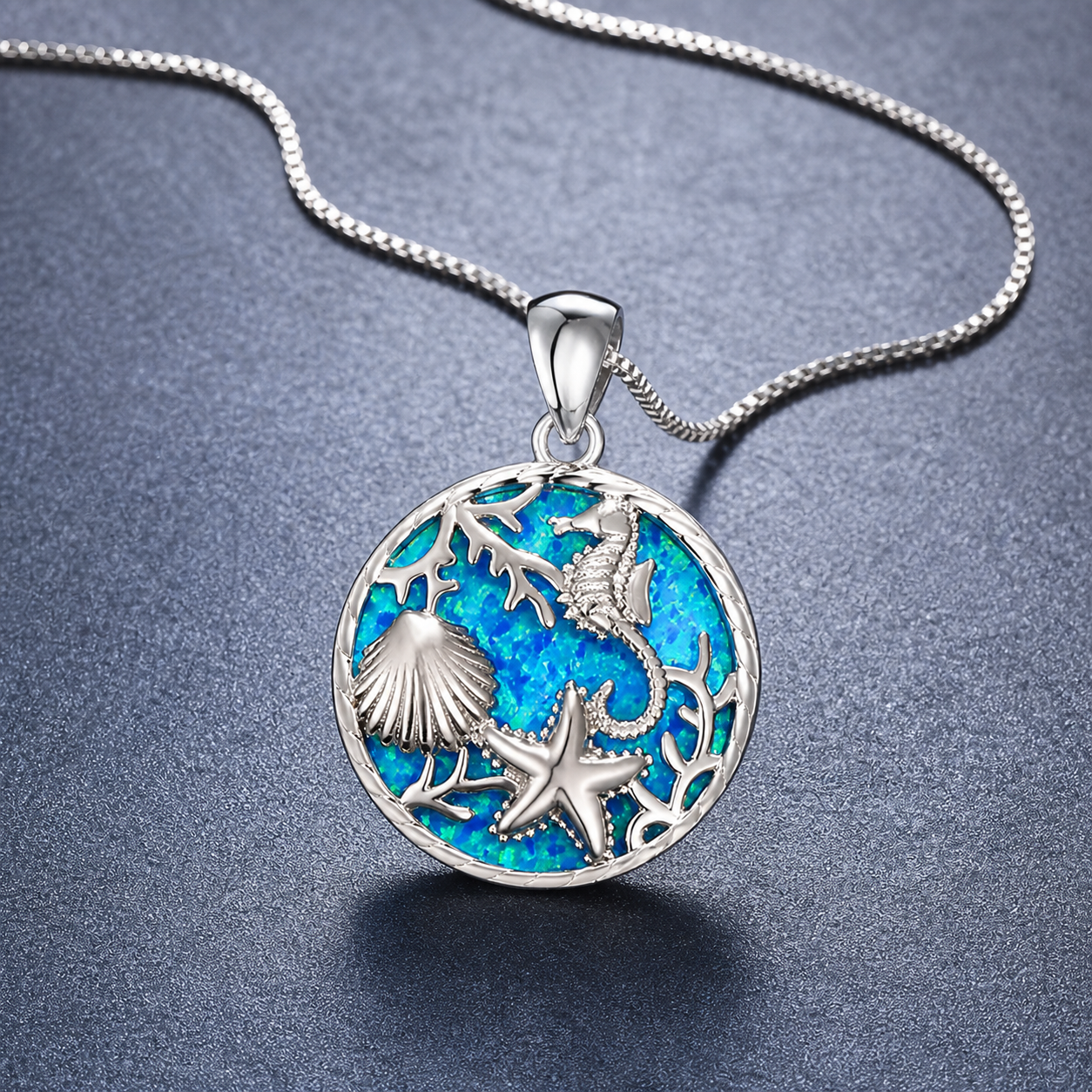 Ocean Opal Necklace - Coral Reef