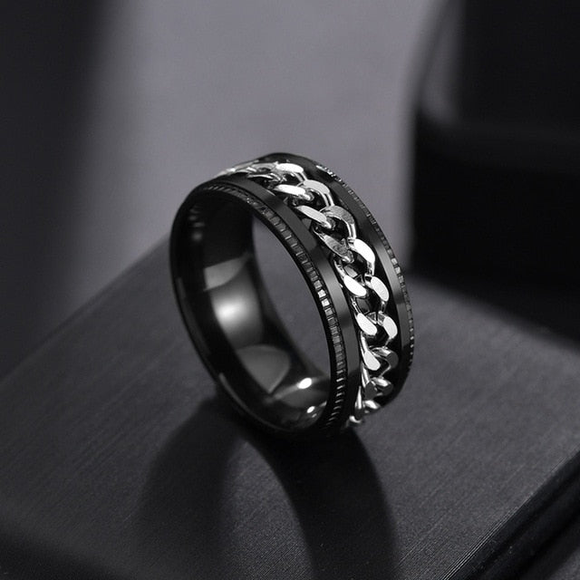 Chain Ring - Black & Silver