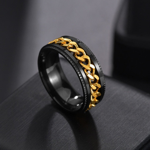 Chain Ring - Black & Gold