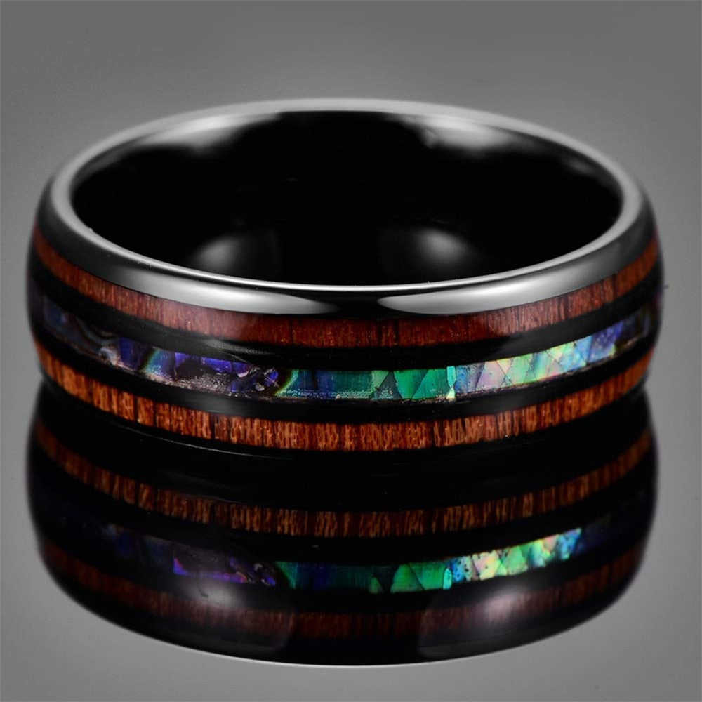 Abalone Ring - Acacia Wood