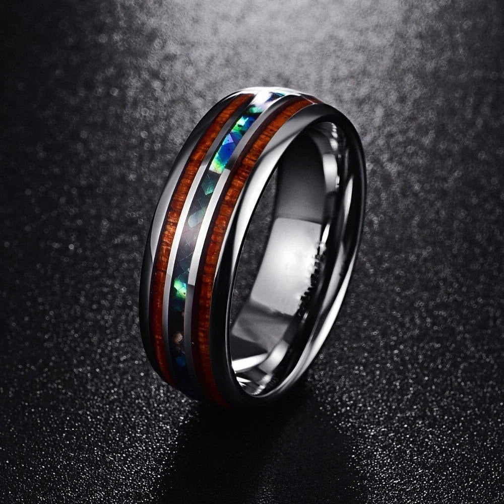 Abalone Ring - Hawaiian Wood