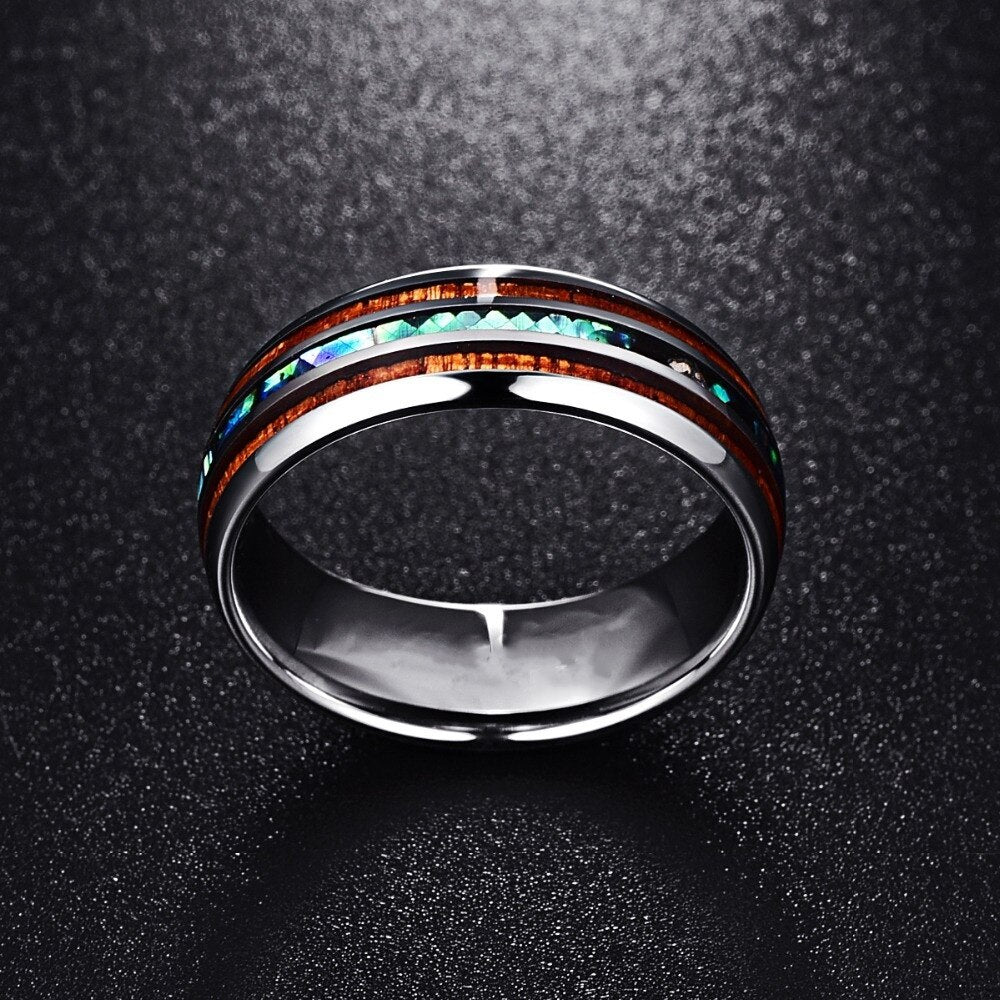 Abalone Ring - Hawaiian Wood