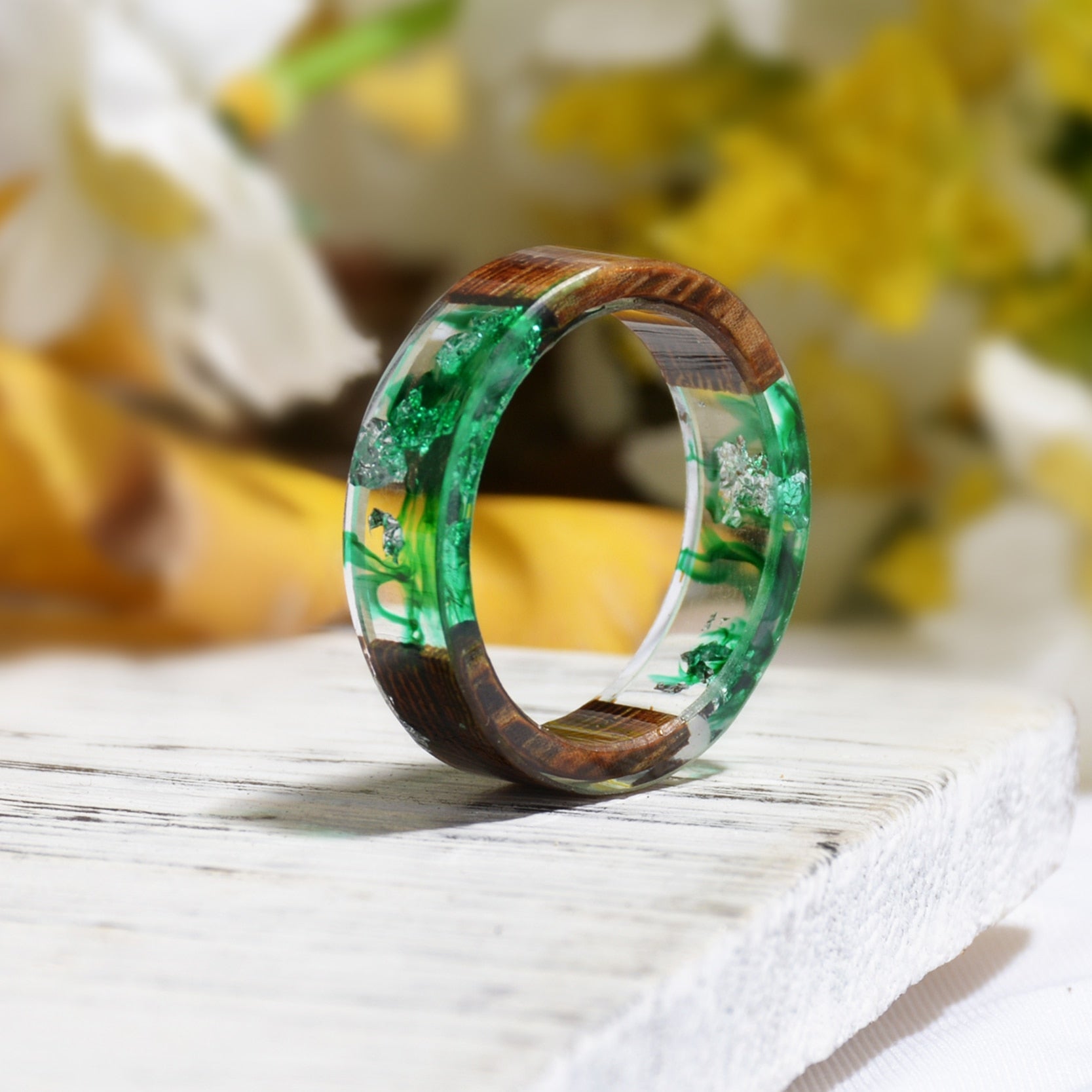 Flora Ring - Green Rose