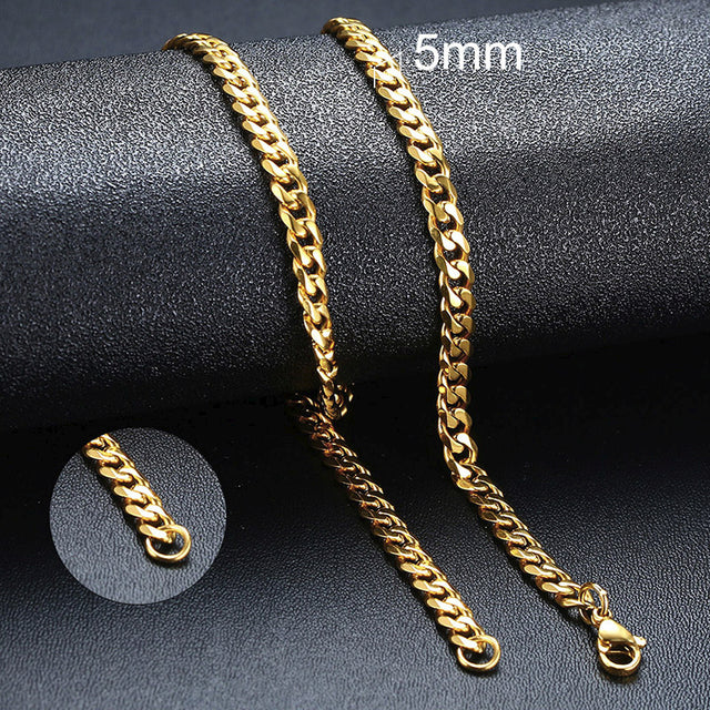 Cuban Necklace Chain - Gold
