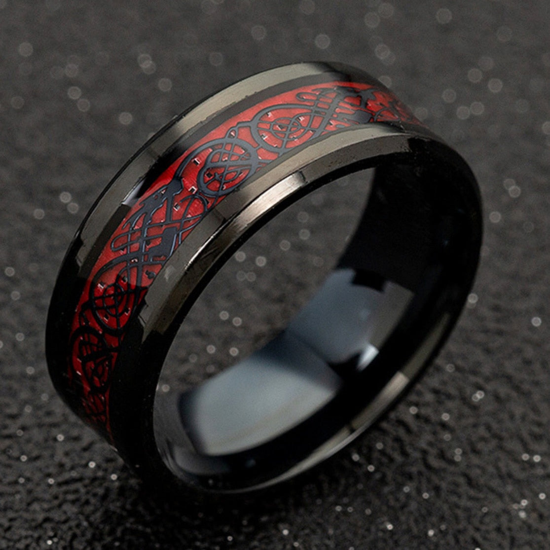 Dragon Ring - Red & Black