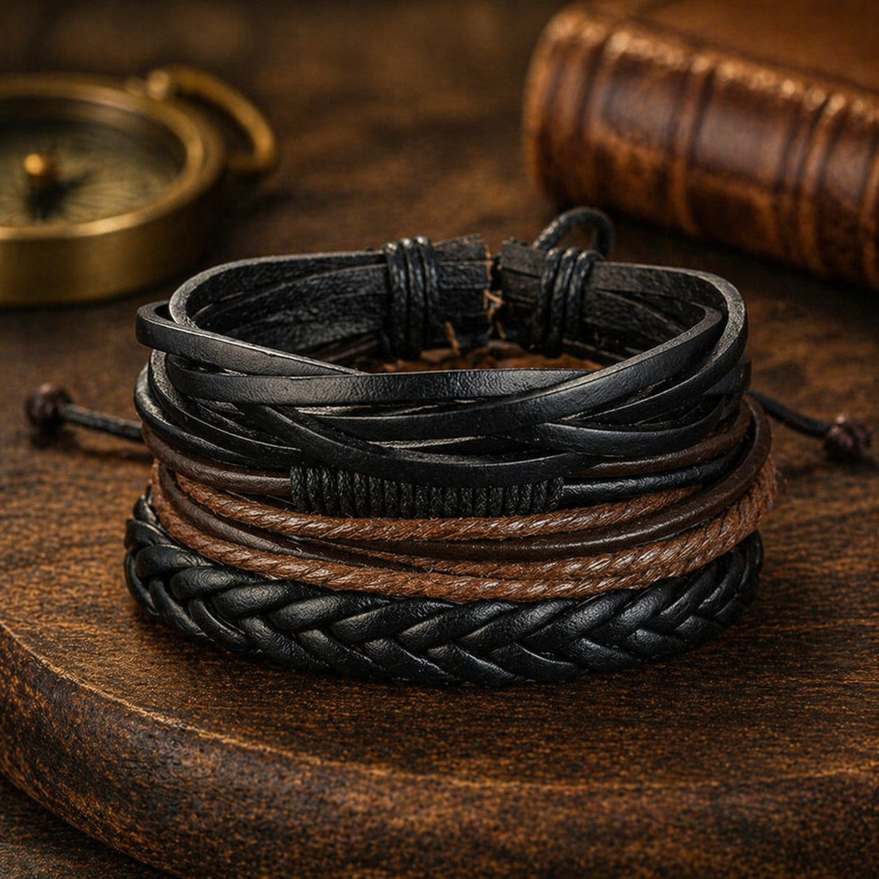 Vintage Bracelet - Black Braided