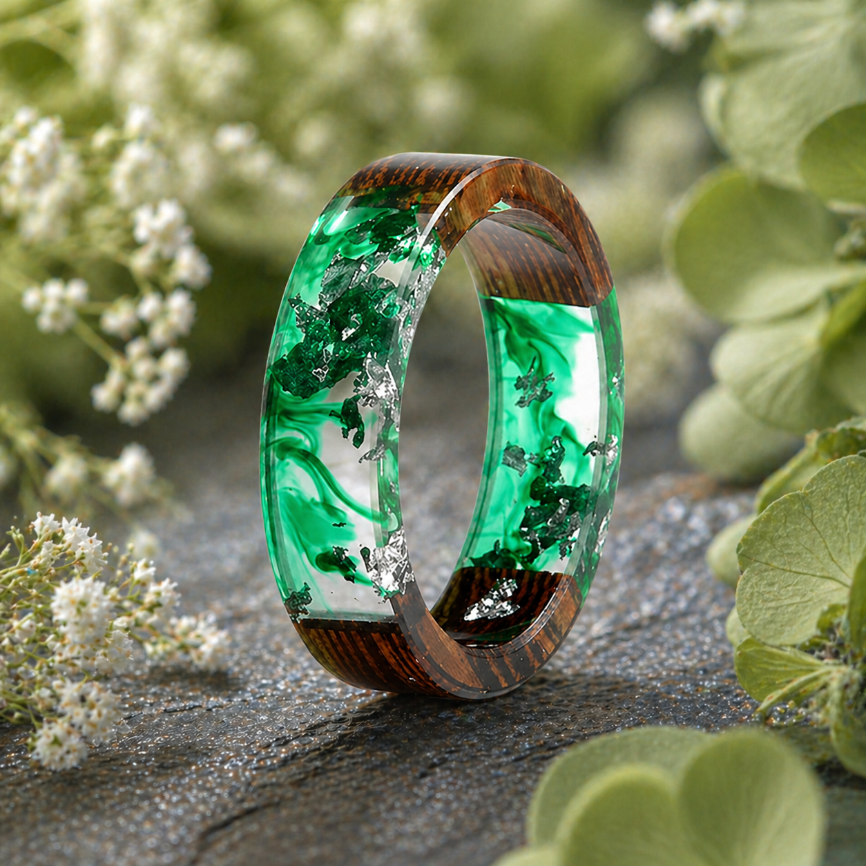 Flora Ring - Green Rose