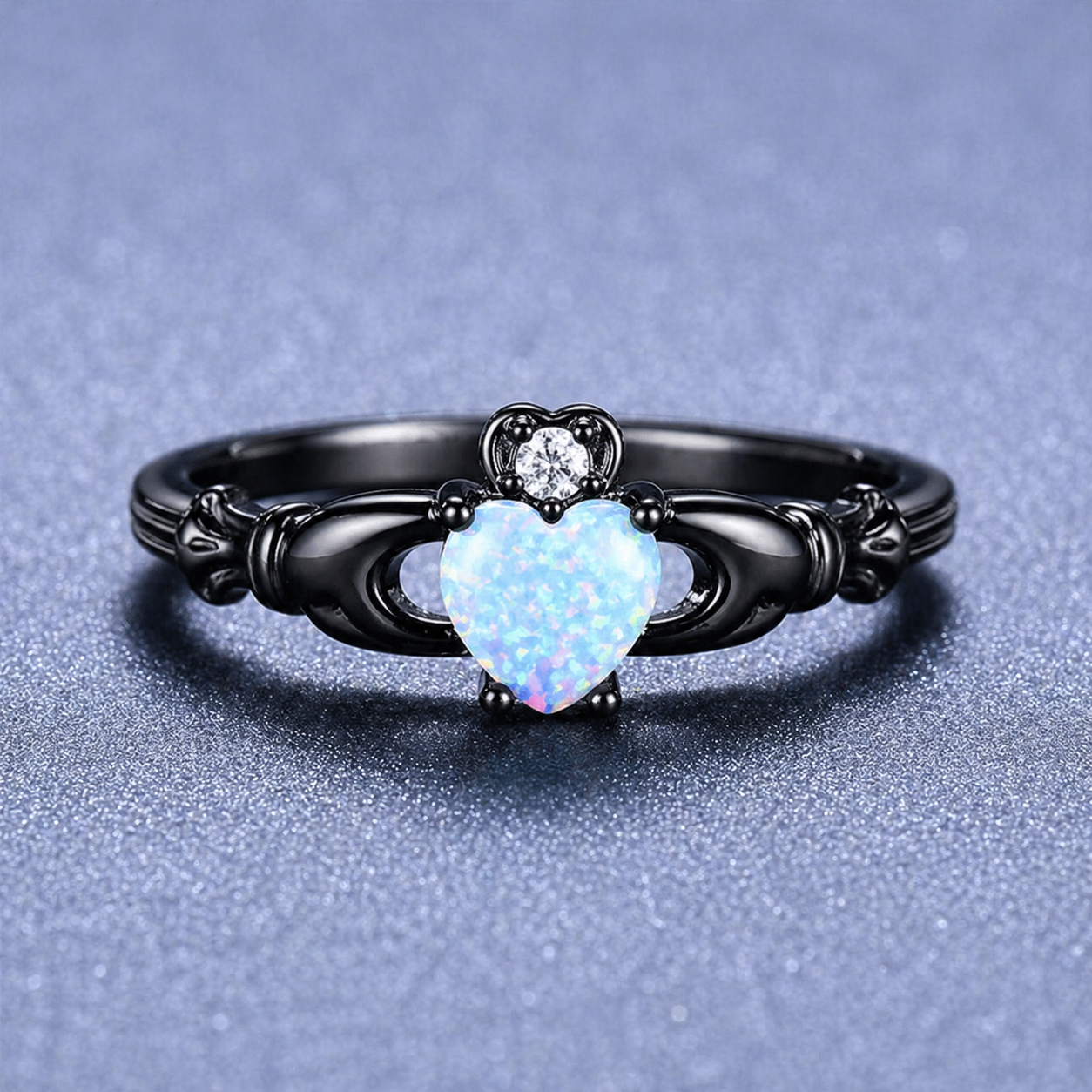 Fire Opal Heart Ring