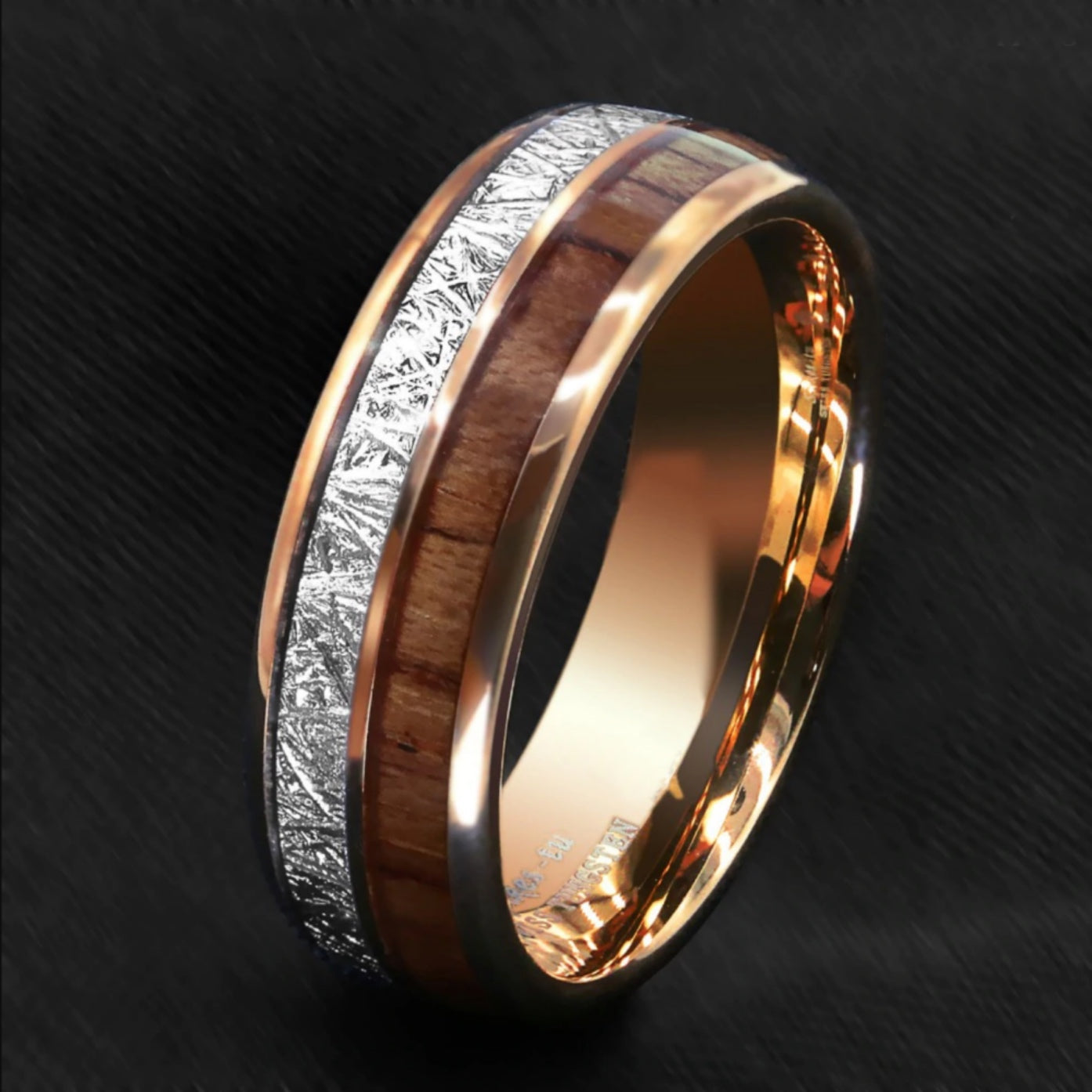 Rose Gold Koa Wood Ring