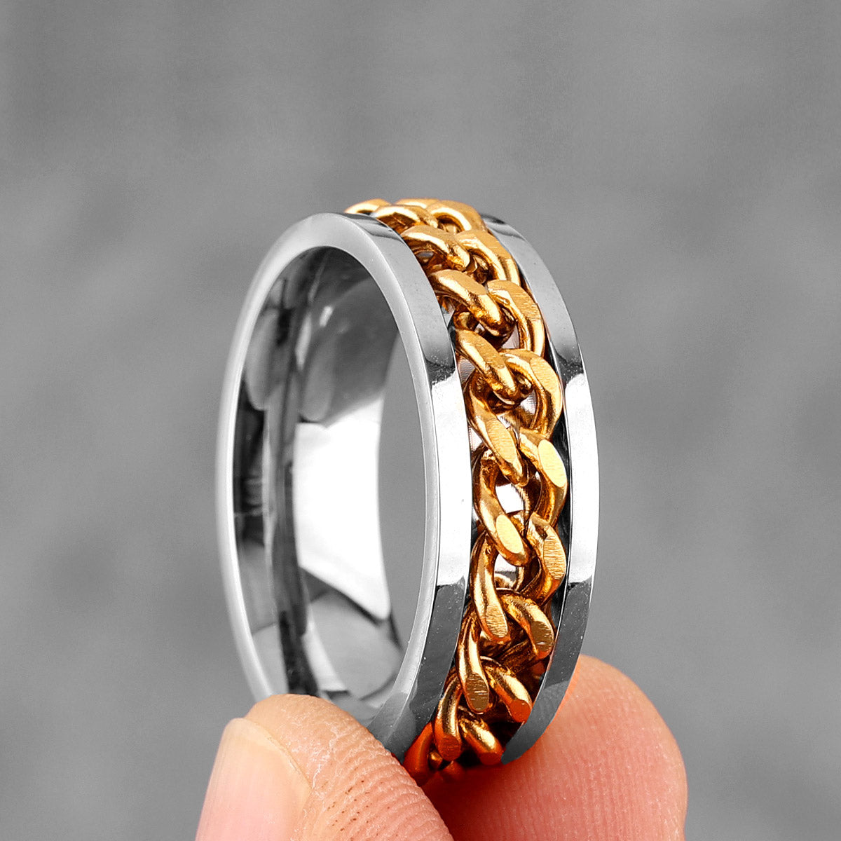 Chain Ring - Silver & Gold