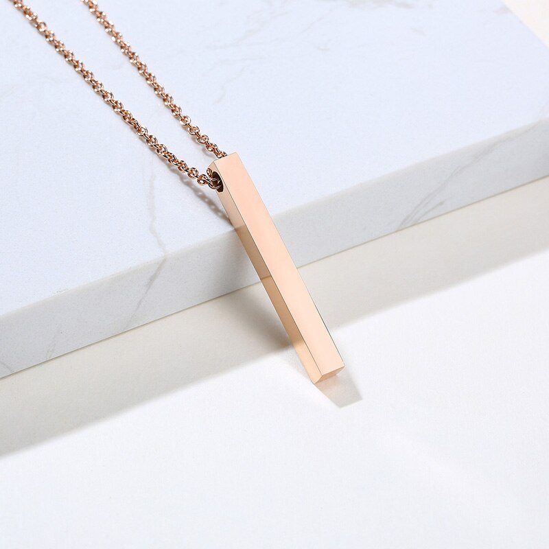 Custom Engraved Block Necklace