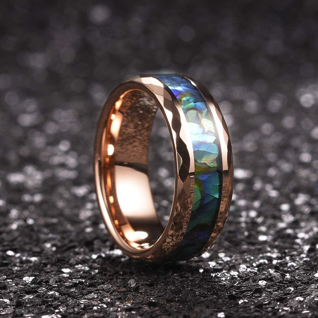 Abalone Ring - Rose Gold Faceted