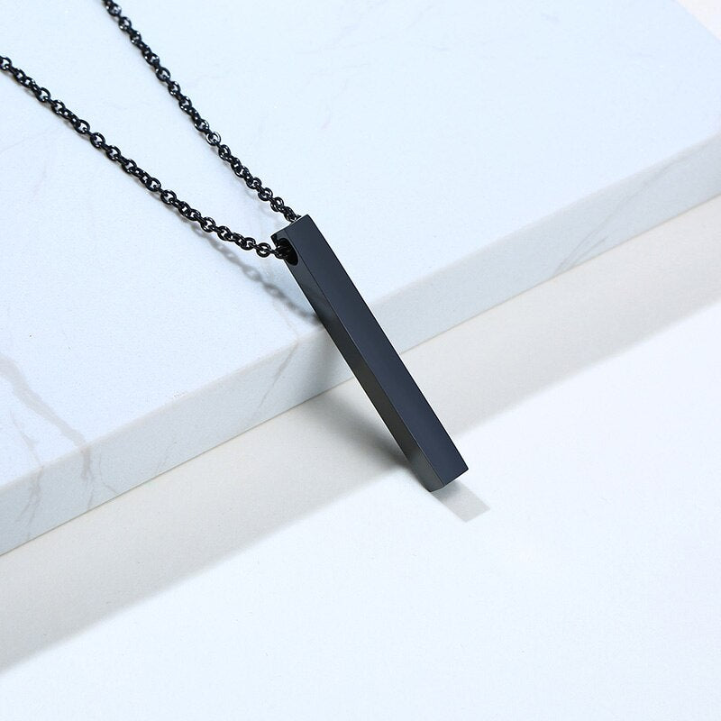 Custom Engraved Block Necklace
