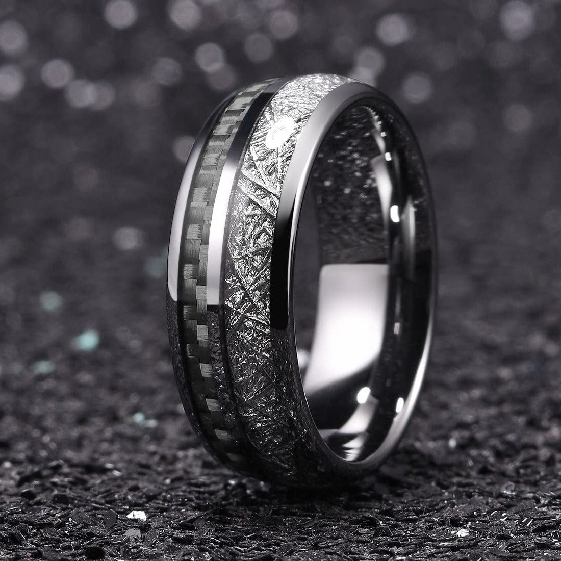 Meteorite Ring - Carbon Fiber