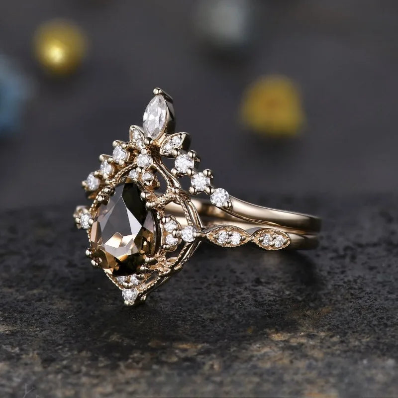 Twilight Ivy Ring - Gold Moon