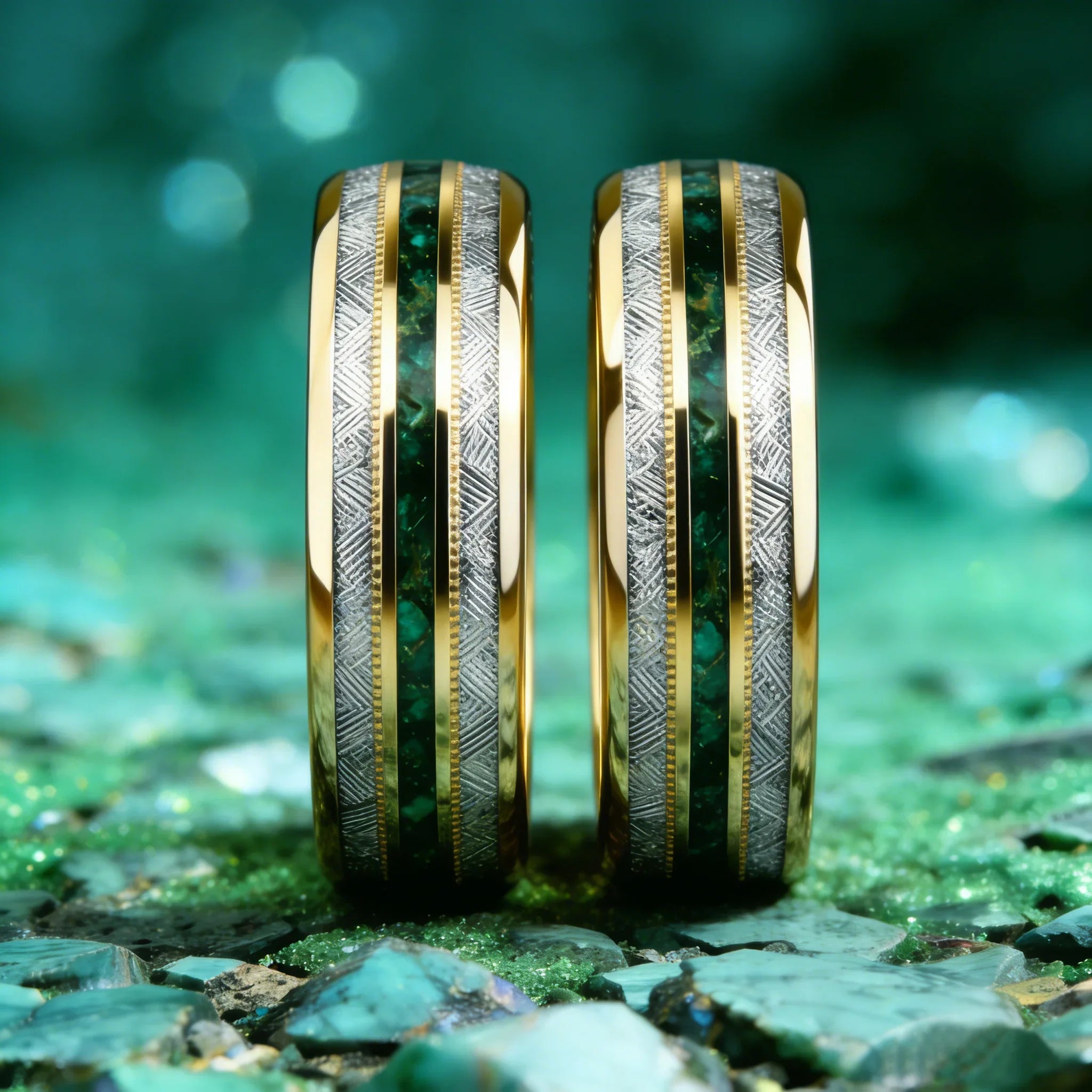 Meteorite Ring - Emerald