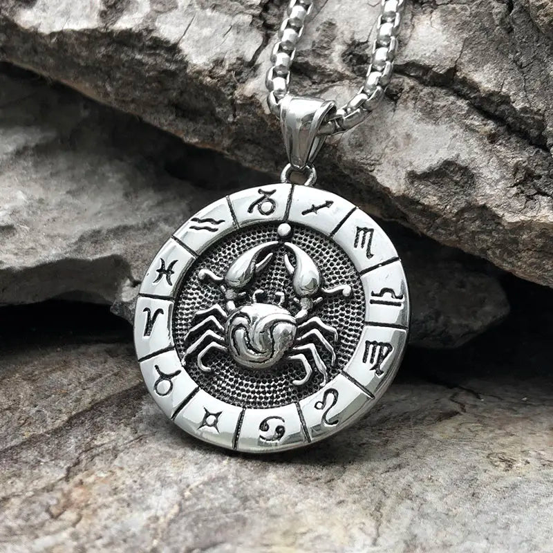 Zodiac Metal Amulet Necklace