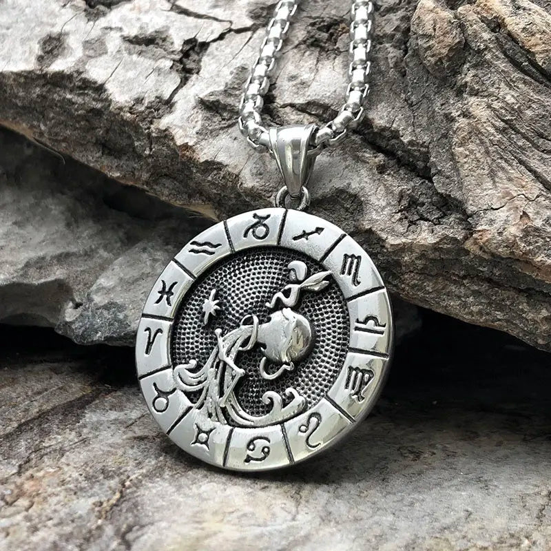 Zodiac Metal Amulet Necklace