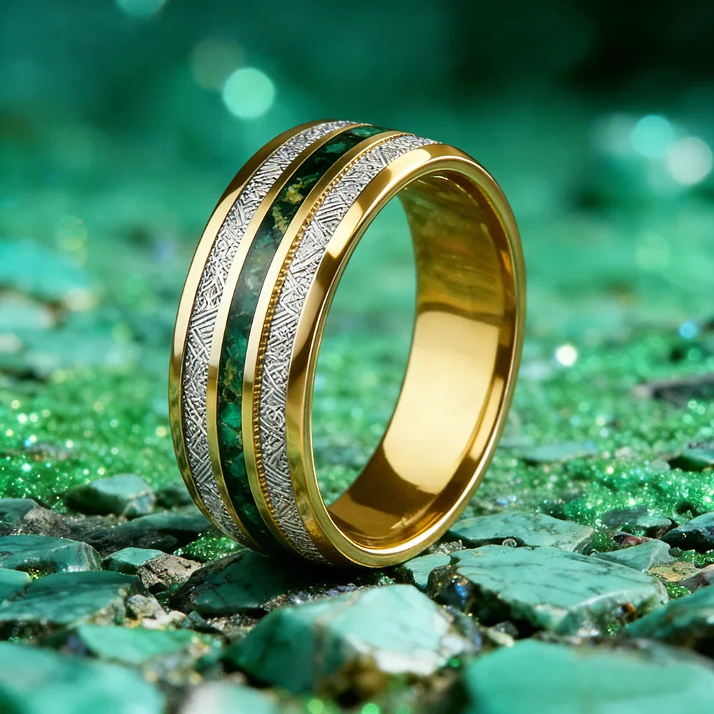 Meteorite Ring - Emerald