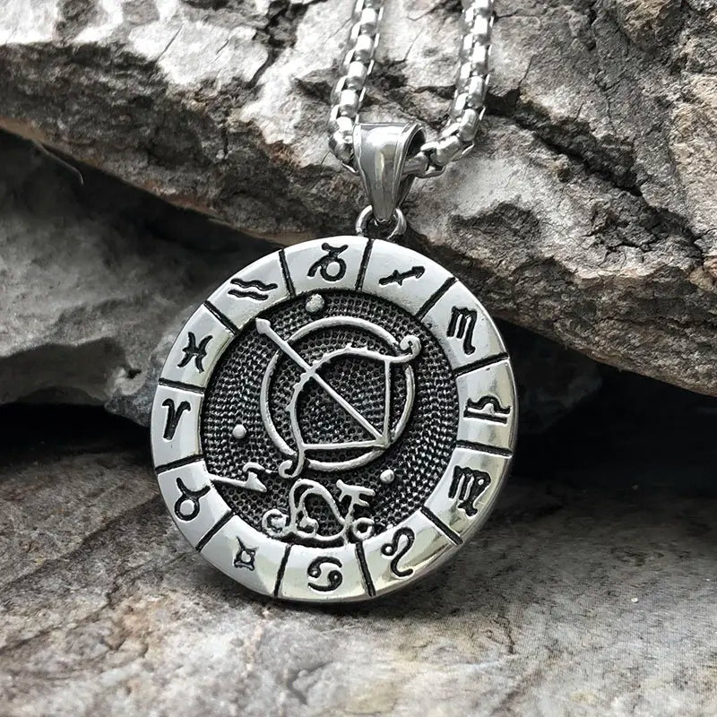 Zodiac Metal Amulet Necklace