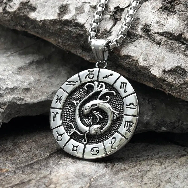 Zodiac Metal Amulet Necklace