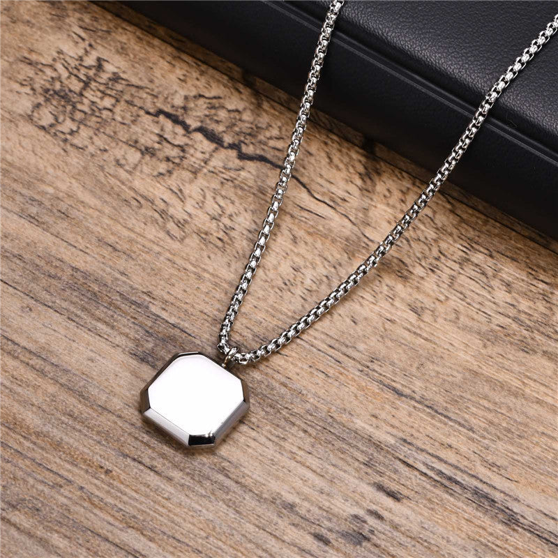 Square Necklace - Silver & Blue