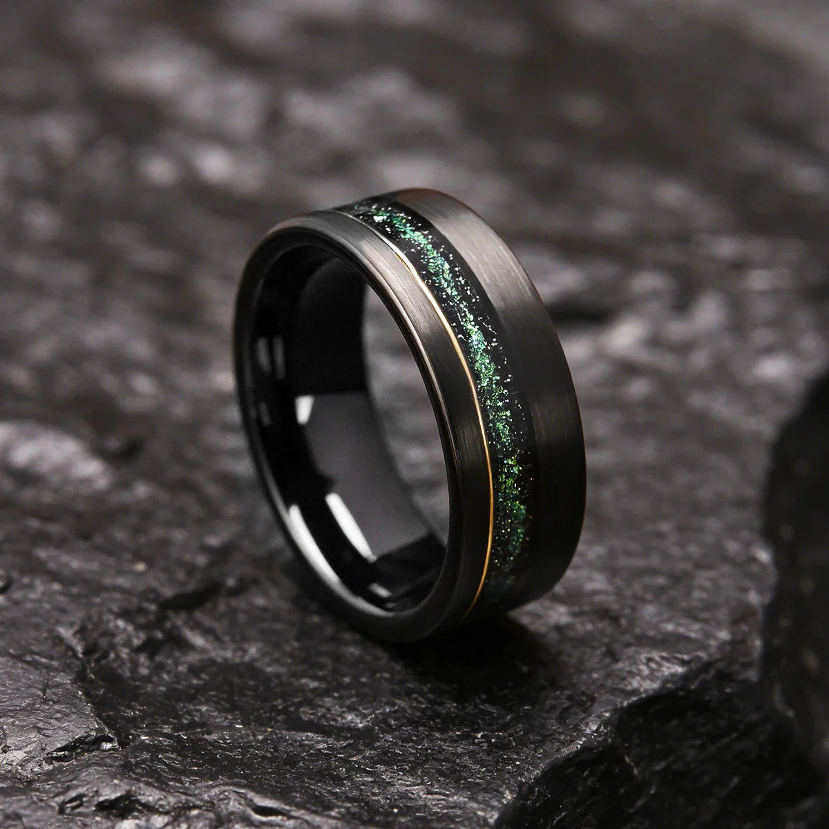 Black Tungsten Starfall Ring