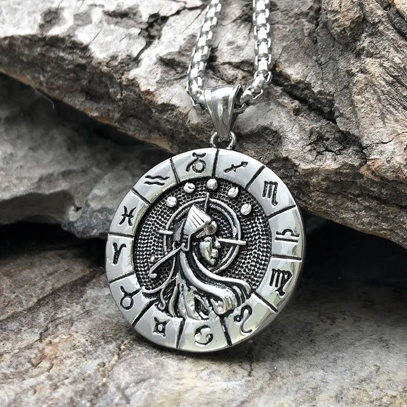 Zodiac Metal Amulet Necklace