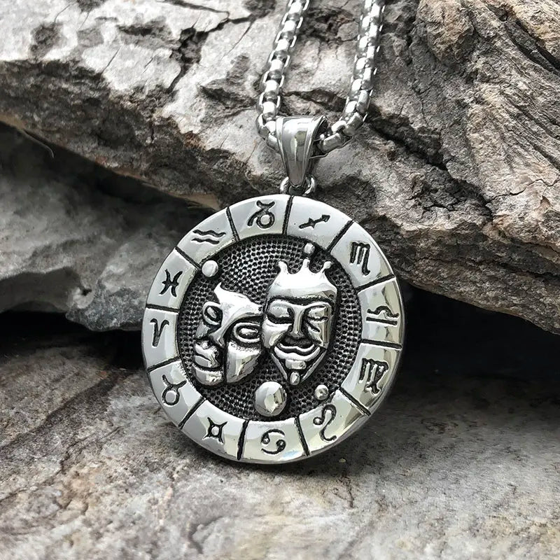 Zodiac Metal Amulet Necklace
