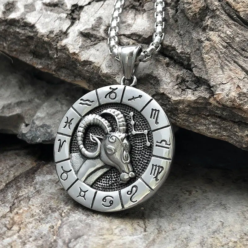 Zodiac Metal Amulet Necklace