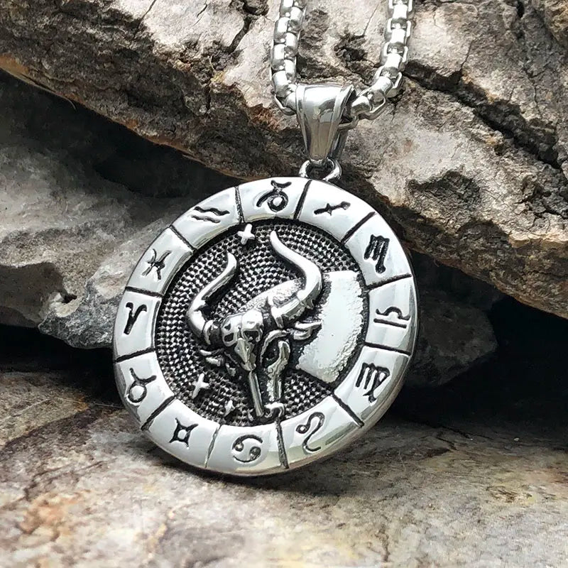 Zodiac Metal Amulet Necklace