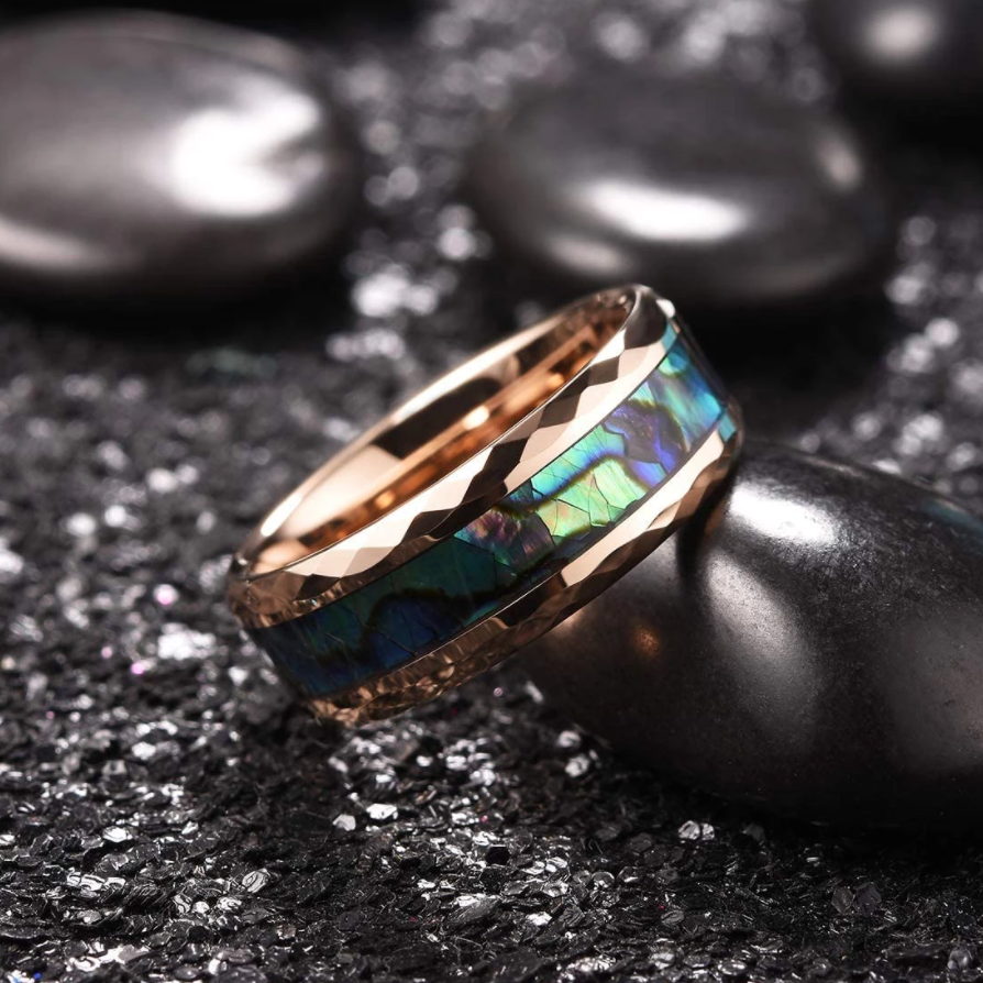 Abalone Ring - Rose Gold Faceted