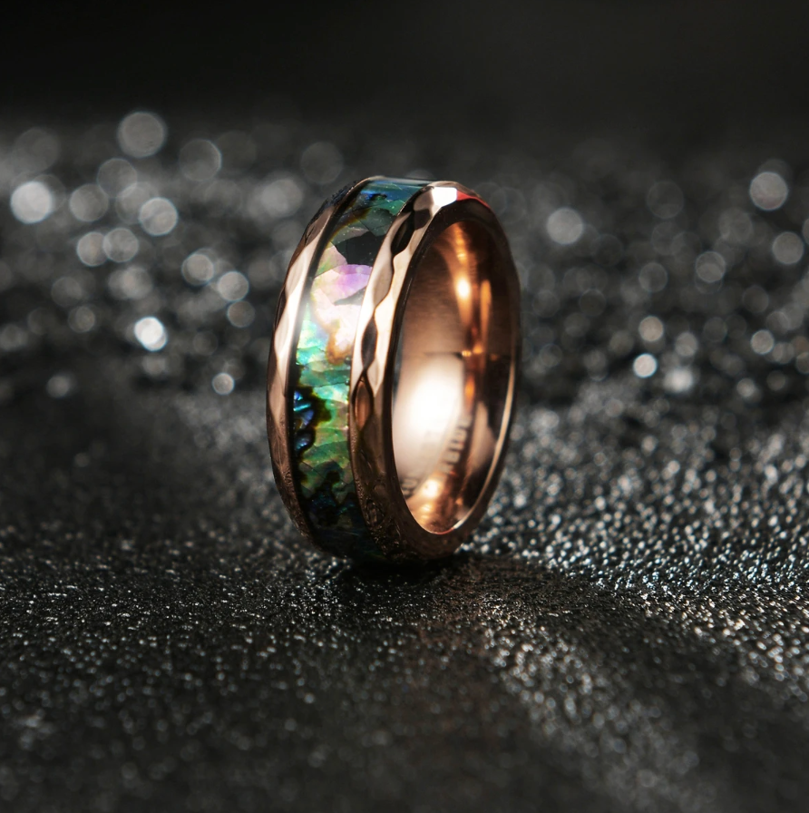 Abalone Ring - Rose Gold Faceted