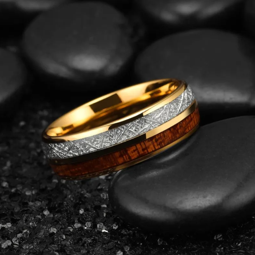 Abalone & Meteorite Ring