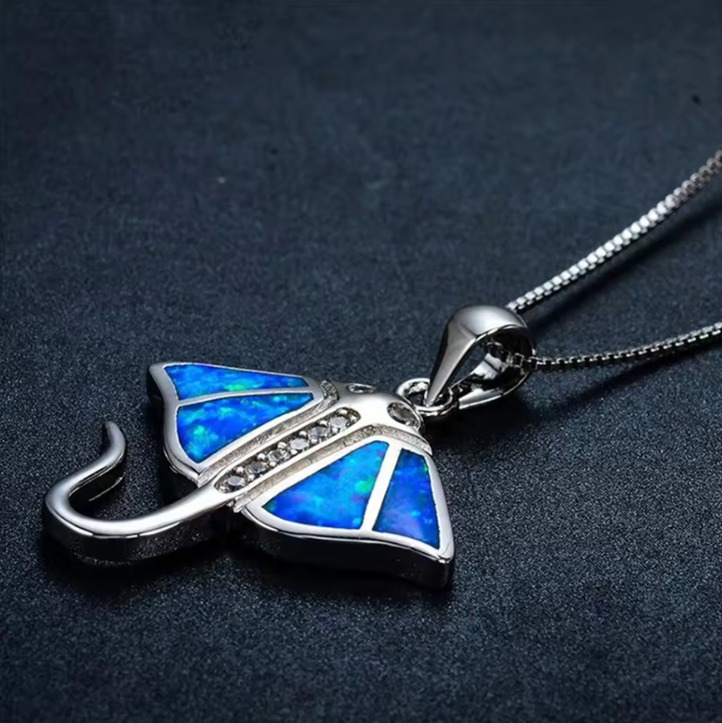 Ocean Opal Necklace - Manta Ray