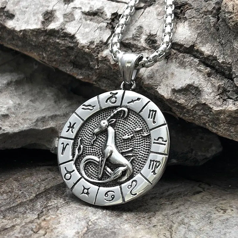 Zodiac Metal Amulet Necklace