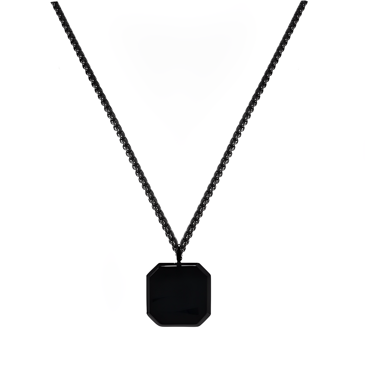 Square Necklace - Black
