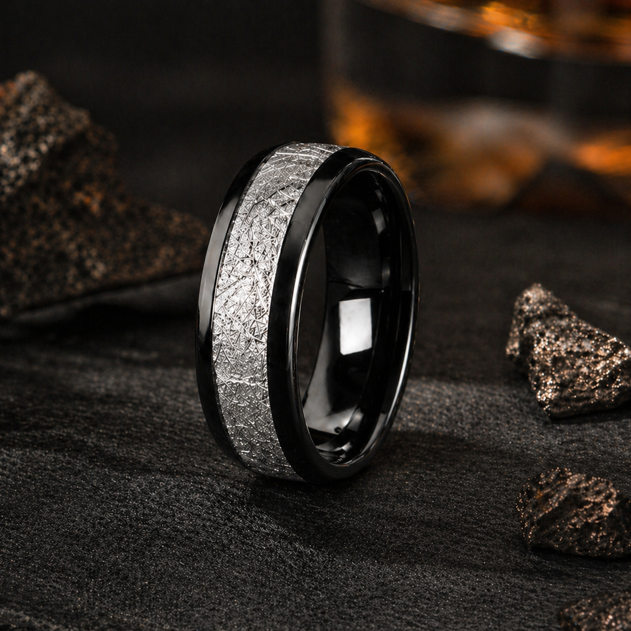 Meteorite Ring - Black