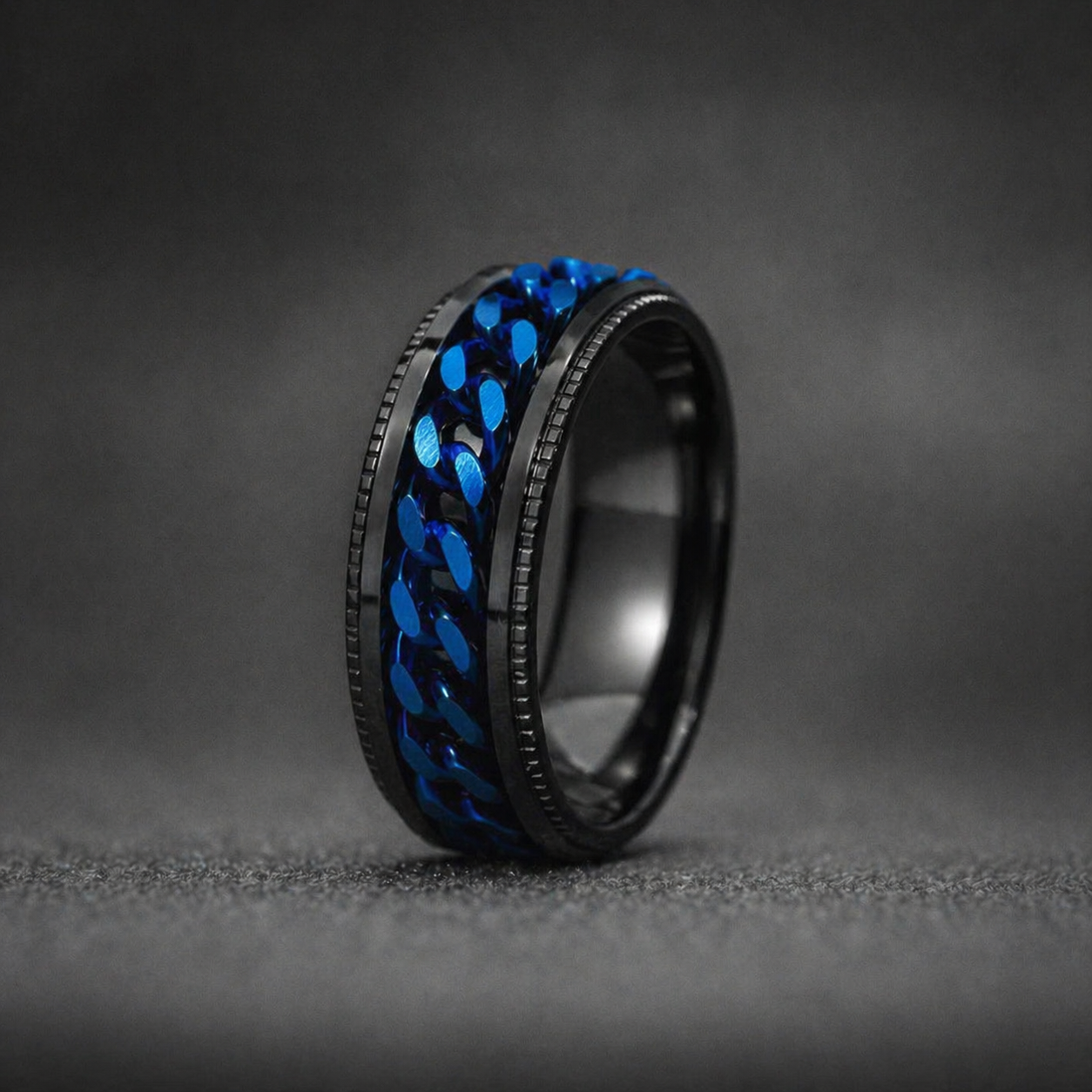 Chain Ring - Black & Blue