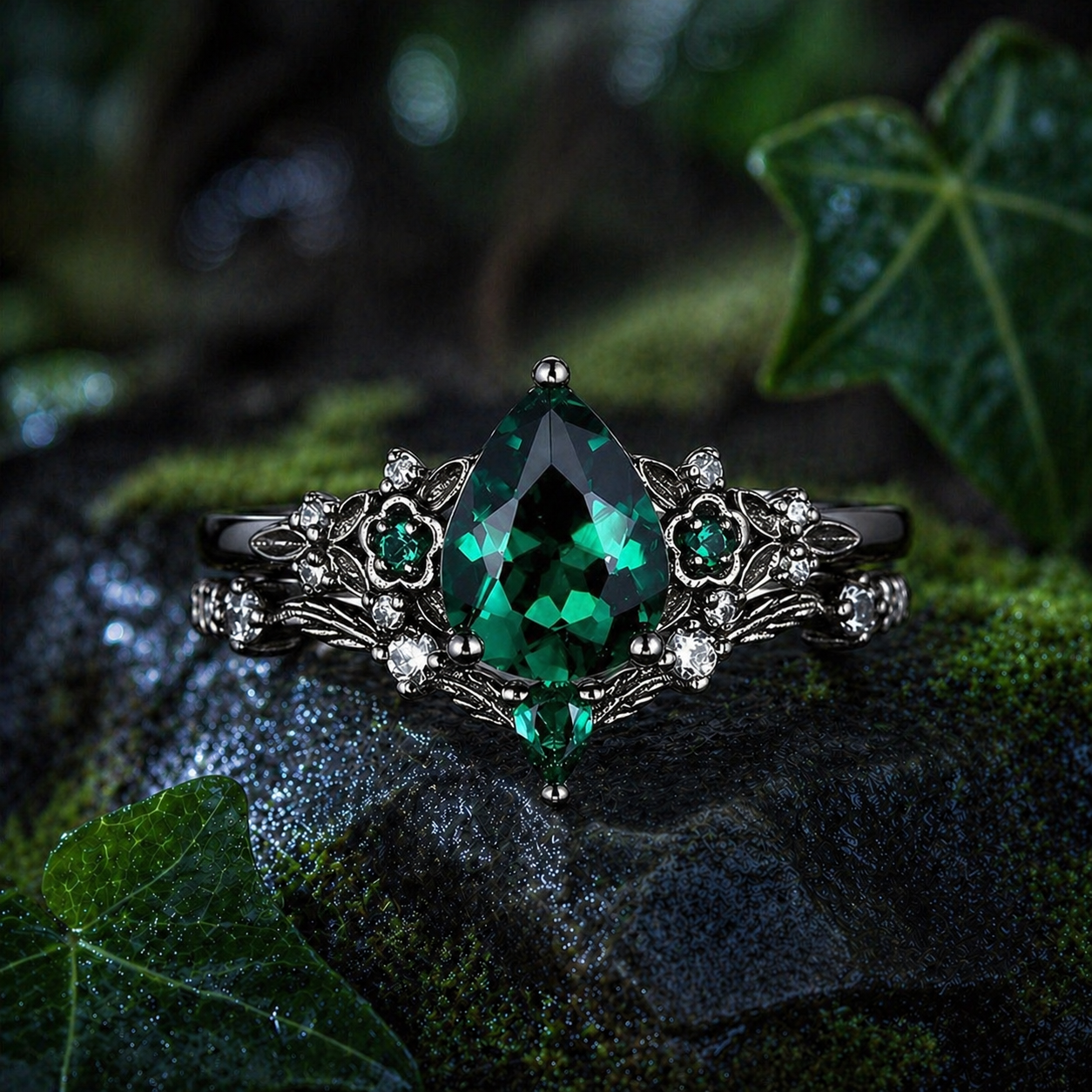 Twilight Ivy Ring - Moss