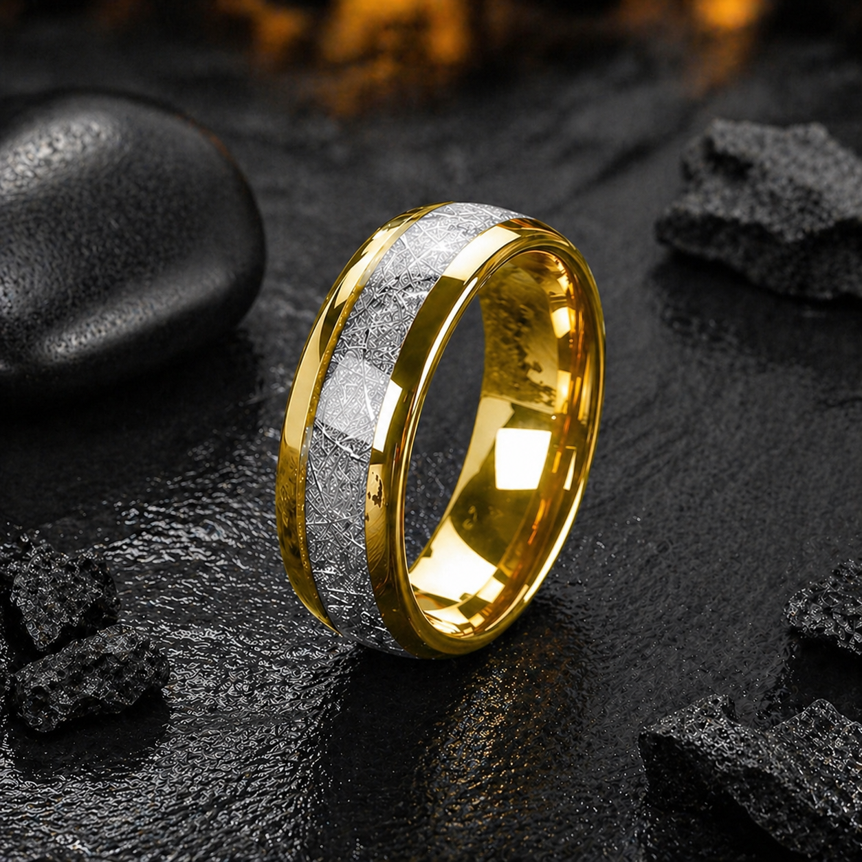 Meteorite Ring - Gold